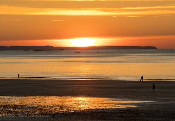 Beauty Sunset View Beach Saint Malo Brittany France — Stock Photo, Image