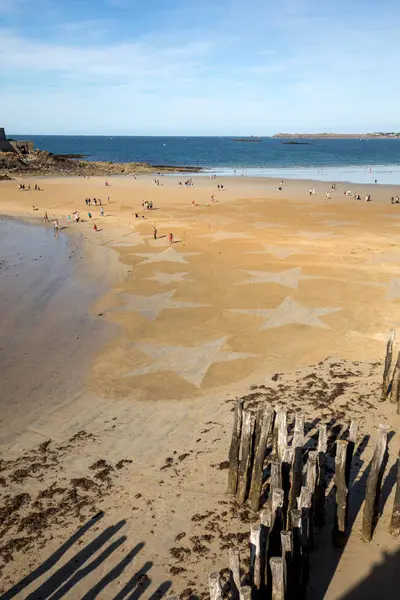 Saint Malo Francja Września 2018 Gwiazdy Plaży Saint Malo Bretania — Zdjęcie stockowe