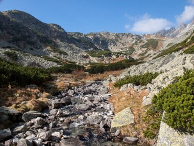 Vysoke Tatry 'deki Büyük Soğuk Vadi (High Tatras), Slovakya. Büyük Soğuk Vadi 7 km uzunluğundadır ve turistler için çok çekicidir.