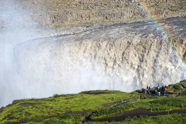 Dettifoss Islândia Julho 2017 Dettifoss Cachoeira Mais Poderosa Islândia Ele — Fotografia de Stock