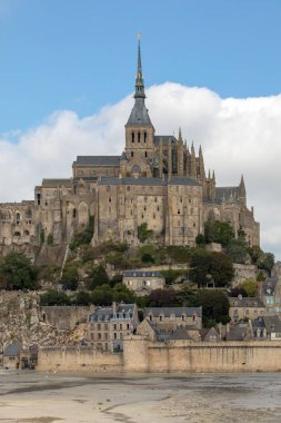 Le Mont-Saint-Michel, ünlü manastırı olan ada, Normandiya, Fransa
