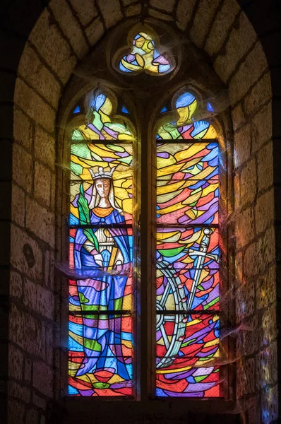 Carlux Francia Settembre 2018 Vetri Colorati Nella Chiesa Santa Caterina — Foto Stock