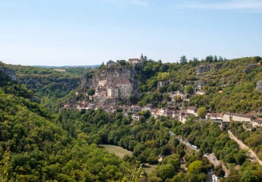 Rocamadour, Piskoposluk şehri ve Kutsal Bakire Meryem, Lot, Midi-Pyrenees, Fransa 'nın kutsal mabedi