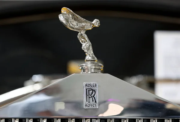 Krakau Polen Mai 2019 Großaufnahme Des Roll Royce Metallic Logos — Stockfoto