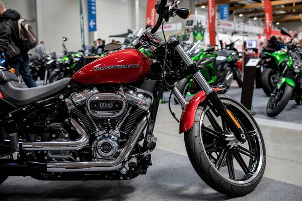 Cracovia Polonia Mayo 2019 Motocicleta Harley Davidson Exhibe Moto Show — Foto de Stock