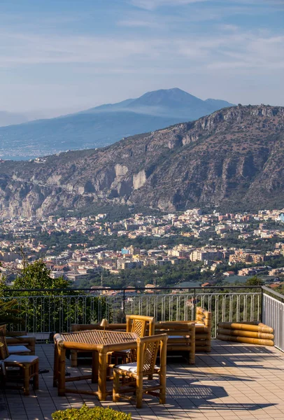 Luchtfoto Van Sorrento Vesuvio Golf Van Napels Kust Van Amalfi — Stockfoto