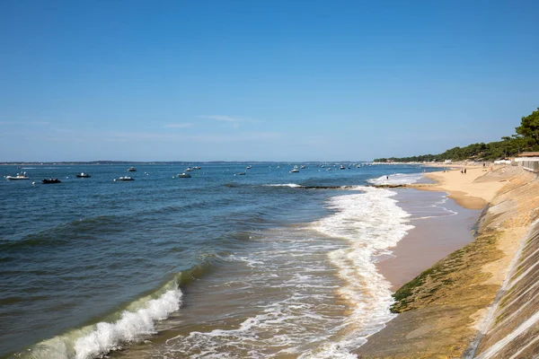 Boten Afgemeerd Archachon Bay Gironde Frankrijk — Stockfoto