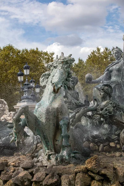 Esplanade Des Quinconces Fontana Del Monumento Aux Girondins Bordeaux Francia — Foto Stock