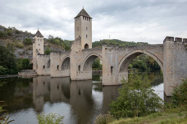 Ortaçağ Pont Valentre River Lot Cahors Lot Fransa Üzerinde — Stok fotoğraf