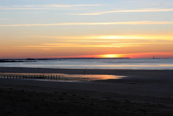 Beauty Sunset View Beach Saint Malo Brittany France — Stock Photo, Image