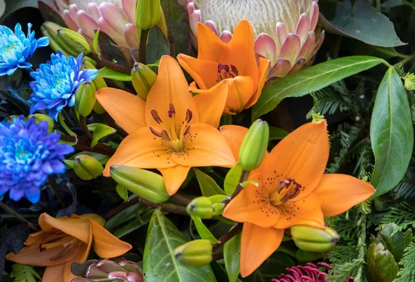 Beauté Décoration Florale Avec Des Fleurs Tropicales Colorées — Photo