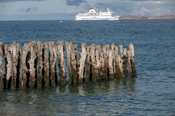 Saint Malo France September 2018 Passenger Ferry Leaving Port Saint — Stock Photo, Image