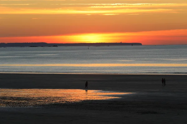 Beauty Sunset View Beach Saint Malo Βρετάνη Γαλλία — Φωτογραφία Αρχείου