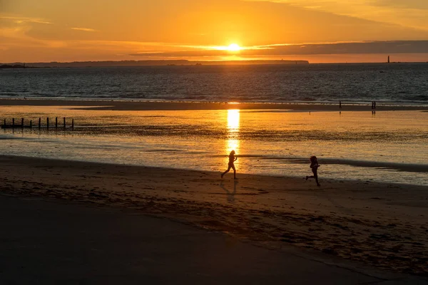 Beauty Sunset View Beach Saint Malo Brittany France — Stock Photo, Image