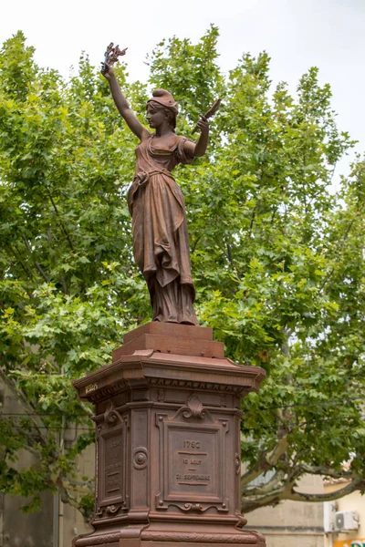 Fonteville France June 2017 Statue Marianne Erected June 1889 Celebrate — Stock Photo, Image