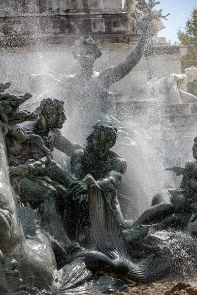 Esplanade Des Quinconces Fontána Monument Aux Girondins Bordeaux Francie — Stock fotografie