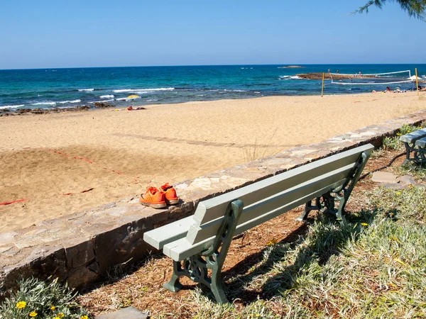 Malia Crète Grèce Juin 2019 Vue Plage Sable Fin Malia — Photo