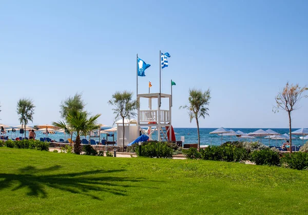 Malia Kreta Hellas Juni 2019 Utsikt Stranden Kreta Hellas – stockfoto
