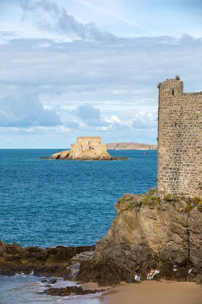 Vista Fort Petit Esteja Malo Brittany França — Fotografia de Stock