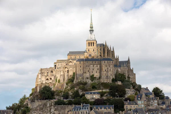 Mont Saint Michel Ünlü Manastırı Olan Ada Normandiya Fransa — Stok fotoğraf