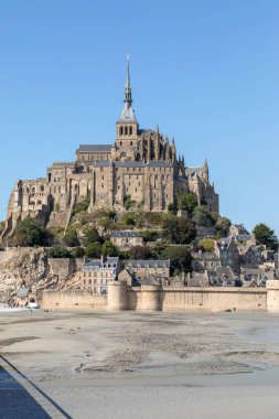Le Mont-Saint-Michel, Fransa - 13 Eylül 2018: Mont-Saint-Michel, ünlü manastır, Normandiya, Fransa