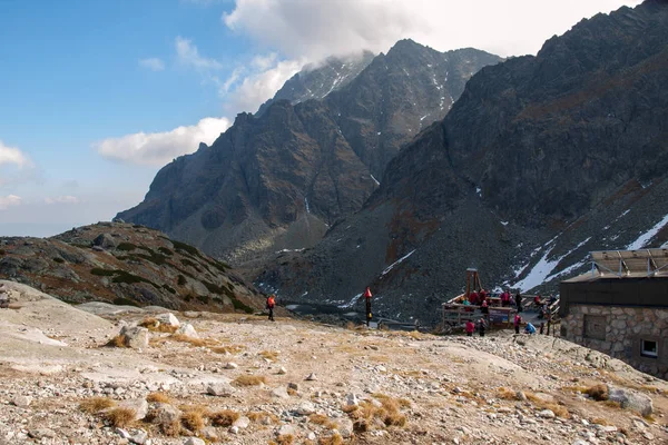 Vysoke Tatry Slovakia October 2018 Hikers Trail Great Cold Valley — Stock Photo, Image