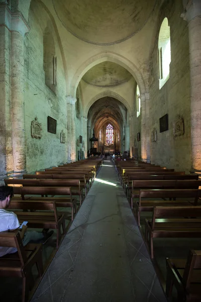 Saint Emilion Francia Septiembre 2018 Nave Principal Altar Iglesia Colegiale — Foto de Stock