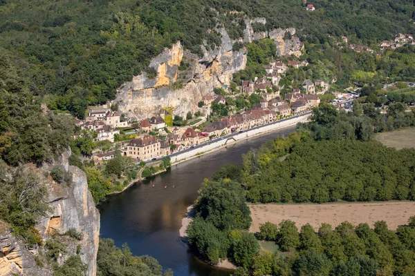 法国Dordogne河上的La Roque Gageac风景村 — 图库照片