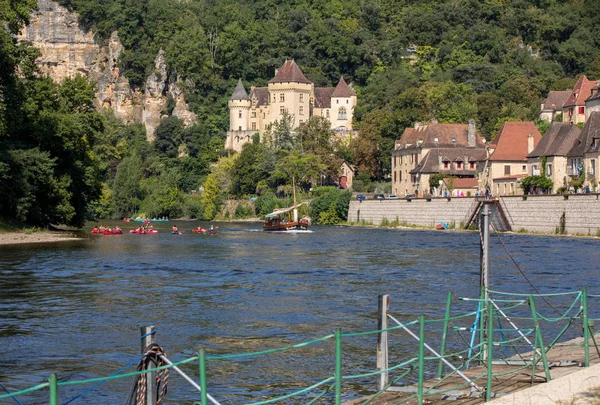 Roque Gageac Dordogne França Setembro 2018 Canoagem Barco Turístico Francês — Fotografia de Stock