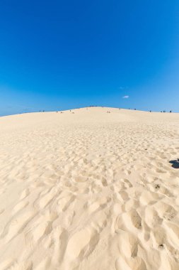 Pilat Kumulu, Avrupa 'nın en uzun kum tepesi. La Teste-de-Buch, Arcachon Körfezi, Aquitaine, Fransa 