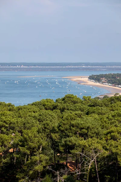 View Dune Pilat Tallest Sand Dune Europe Teste Buch Arcachon — Stock Photo, Image