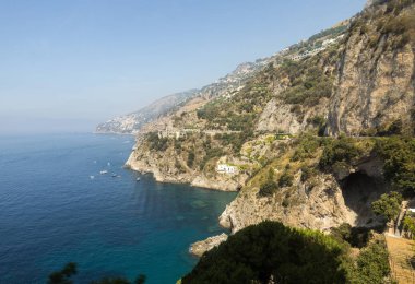 Amalfi Coast Amalfi ve Positano arasında bir görüntü. Campania. İtalya