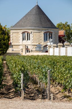Margaux, Fransa - 11 Eylül 2018: Chateau Marojallia, Margaux, mükemmel şaraplar üretmek için bilinir. Bordeaux region, Fransa