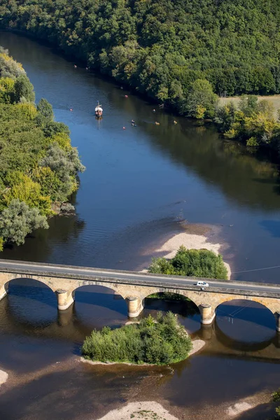 Άποψη Της Κοιλάδας Του Ποταμού Dordogne Από Castelnaud Κάστρο Ακουιτανία — Φωτογραφία Αρχείου