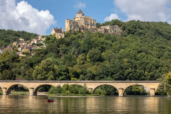 Castelnaud, Dordogne, Fransa - 7 Eylül 2018: Castelnaud Şatosu, Castelnaud-la-Chapelle, Dordogne, Aquitaine, Fransa