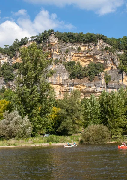 Roque Gageac Dordogne France September 2018 Canoeing Dordogne River Roque — Stock Photo, Image