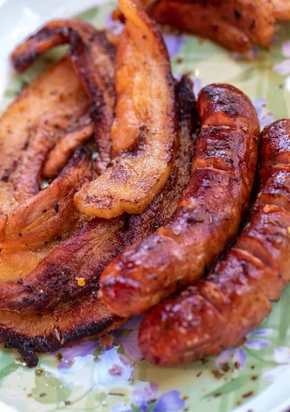 Embutidos Carne Parrilla Malsanos Pero Sabrosos —  Fotos de Stock