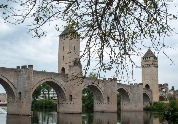 Pont Valentre Medieval Sobre Río Lot Cahors Lot Francia — Foto de Stock