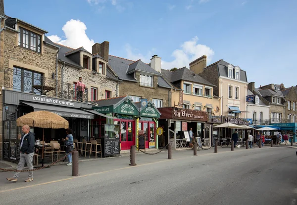 Cancale França Setembro 2018 Bares Restaurantes Rua Principal Canacle Conhecida — Fotografia de Stock