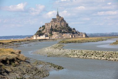 Le Mont-Saint-Michel, ünlü manastırı olan ada, Normandiya, Fransa