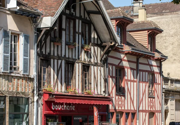 Troyes Francie Srpna 2018 Starobylé Zpola Roubené Budovy Troyes Aube — Stock fotografie