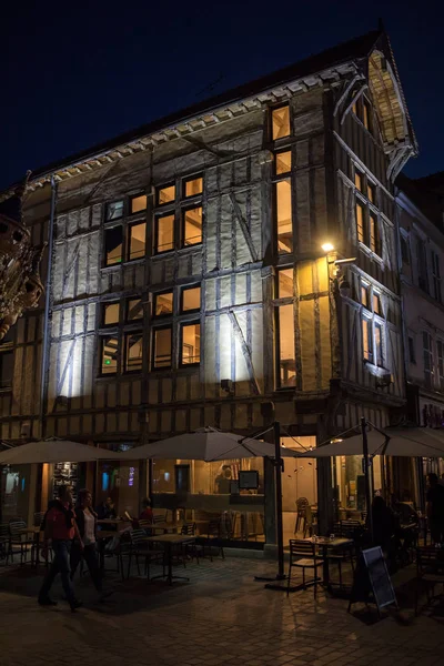 Τρουά Γαλλία Αυγούστου 2018 Θέα Της Παλιάς Πόλης Νύχτα Τρουά — Φωτογραφία Αρχείου