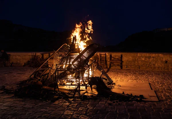 Matera Italien September 2019 Bond Scener Bränder Och Explosioner Från — Stockfoto