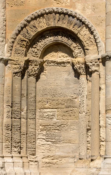 Entrada Portal Iglesia Colegiale Saint Emilion Francia —  Fotos de Stock