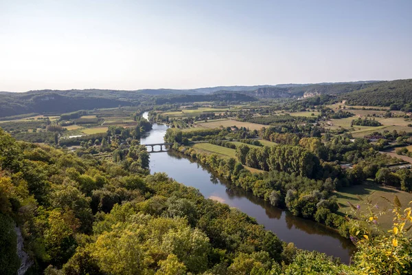 Άποψη Του Ποταμού Dordogne Και Της Κοιλάδας Dordogne Από Τείχη — Φωτογραφία Αρχείου