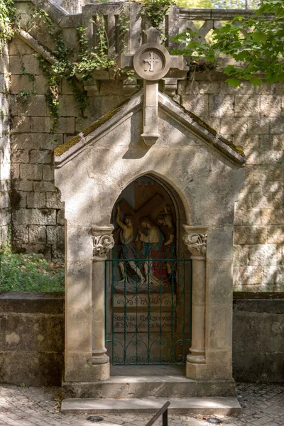 Rocamadour Francia Septiembre 2018 Statinon Simón Cirene Ayuda Cargar Cruz — Foto de Stock