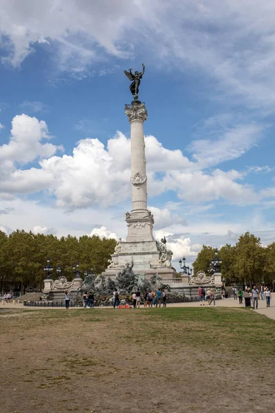 Bordeaux Francja Września 2018 Esplanade Des Quinconces Fontanna Monument Aux — Zdjęcie stockowe