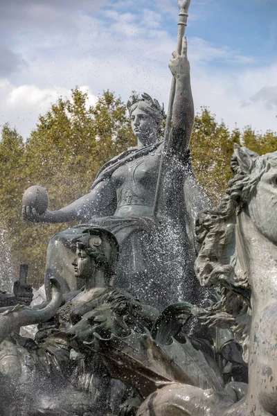 Esplanade Des Quinconces Fontána Monument Aux Girondins Bordeaux Francie — Stock fotografie