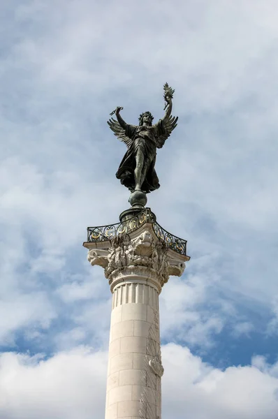 Esplanade Des Quinconces Fontanna Pomnika Girondinsa Bordeaux Francja — Zdjęcie stockowe