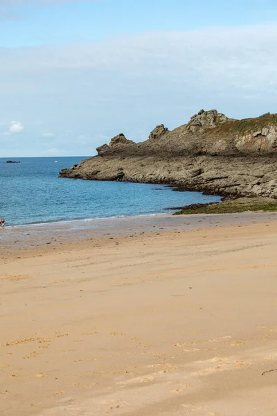 Cancale França Setembro 2018 Bela Praia Areia Costa Esmeralda Entre — Fotografia de Stock